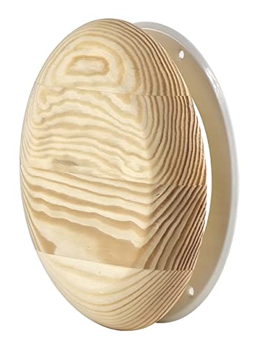 Wood, pine - Ø 125mm / 5" - Exhaust / Supply - KD Wood Round Air Extract Supply Valve - Ducting Cover Diffuser