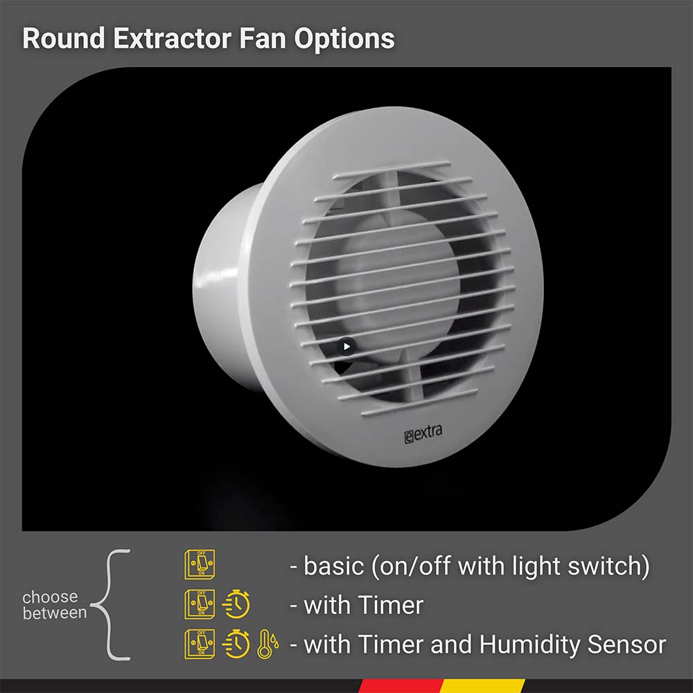 Domestic Ø 150mm Round Extractor Fans ensure air circulation, providing the room with fresh air and a good microclimate.