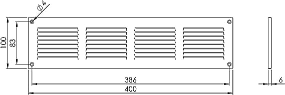 Stainless Steel - 40x10 cm / 16x4 inch - Stainless Steel Vent Cover with Insect Screen - Exhaust Air Grilles