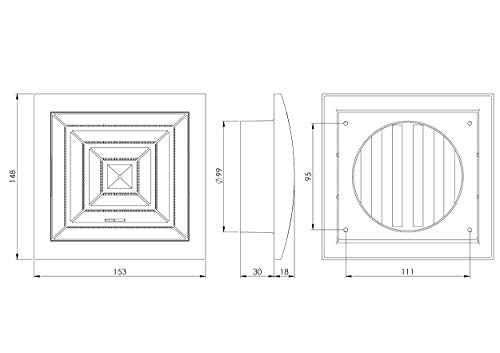 White Adjustable - Ø 100mm / 4" - Adjustable Ceiling Vent