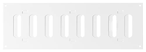 White - 300x100mm / 12x4'' - Metal Adjustable Ventilation Covers - Sliding Hit and Miss Vent Grille