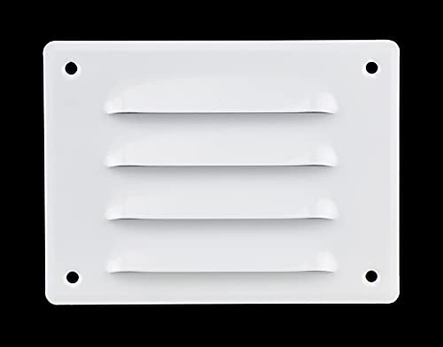 White - 140x105mm / 5.5x4 inch - Metal Air Vent Grille Cover with Insect Net - Ventilation Cover