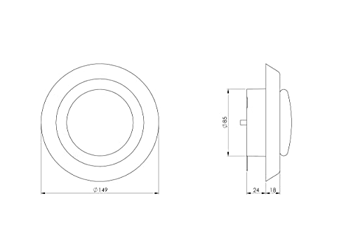 White - Ø 125mm / 5" - Exhaust / Supply - with Clamp Springs - VDA Plastic Round Air Extract Supply Valve - Ducting Cover Diffuser