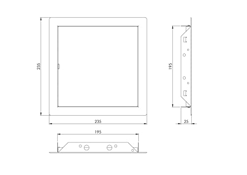 Stainless Steel - 20x20 cm / 8x8 inch - for indor use - Stainles Steel Access Panel - Access Door - Inspection Flap with/without a Key Lock