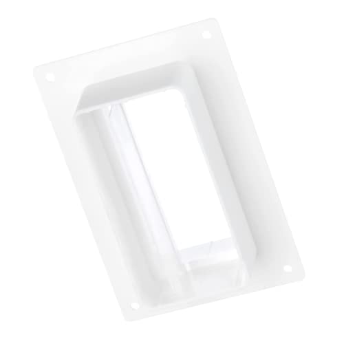 White - 110x55mm - 110 x 55 mm Flat Duct Ventilation Systems - Duct Connector with Backflow Flap - Connector with Flange