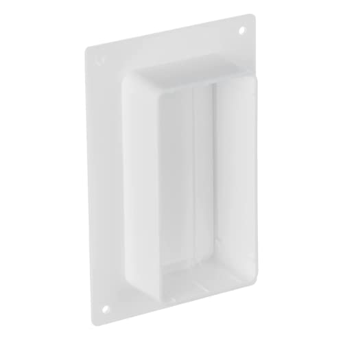 White - 110x55mm - 110 x 55 mm Flat Duct Ventilation Systems - Duct Connector with Backflow Flap - Connector with Flange