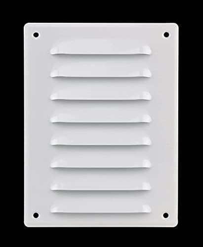 White - 140x190mm / 5.5x7 inch - Metal Air Vent Grille Cover with Insect Net - Ventilation Cover