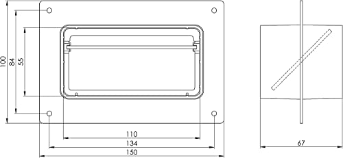 White - 110x55mm - 110 x 55 mm Flat Duct Ventilation Systems - Duct Connector with Backflow Flap - Connector with Flange