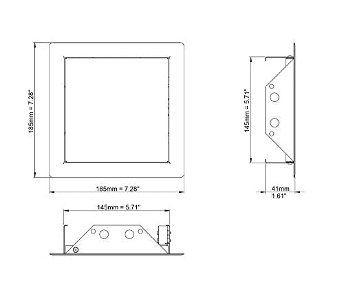 White - 20x20 cm / 8x8 inch - with "Click" system - Metal Access Panel - Access Door - Inspection Flap with / without a Key Lock for indoor use