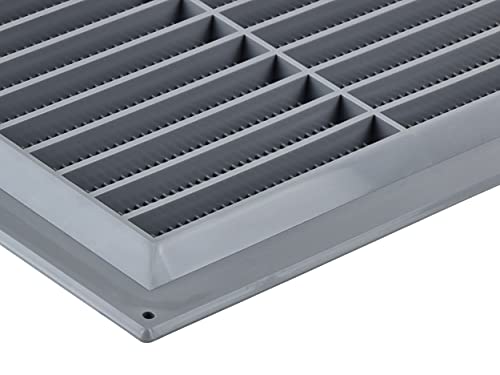 Beige - 250x250mm / 9x9'' - Rectangular Plastic Air Vent Grille with Anti-Insect Mesh - Fly Screen