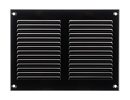 Black - 100x100mm / 4x4 inch - Black Metal Air Vent Cover with Insect Mesh - Ventilation Grilles