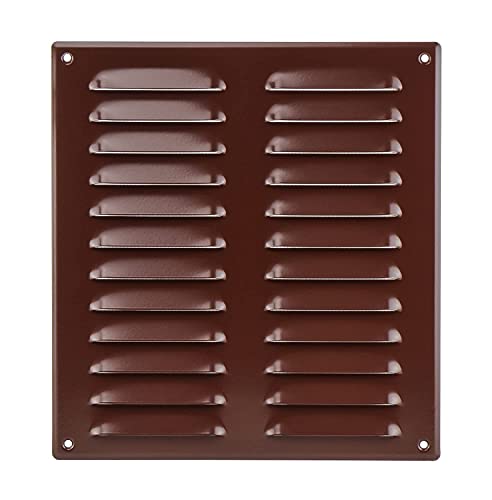 Brown - 260x280mm / 10x11 inch - Metal Air Vent Grille Cover with Insect Net - Ventilation Cover