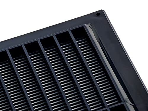 Beige - 250x250mm / 9x9'' - Rectangular Plastic Air Vent Grille with Anti-Insect Mesh - Fly Screen