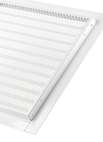 Galvanised Steel - 300x300mm / 12x12'' - Weather Protection Grille - Rectangular Ventilation Grille Exhaust Grille with Mouse Protection Mesh