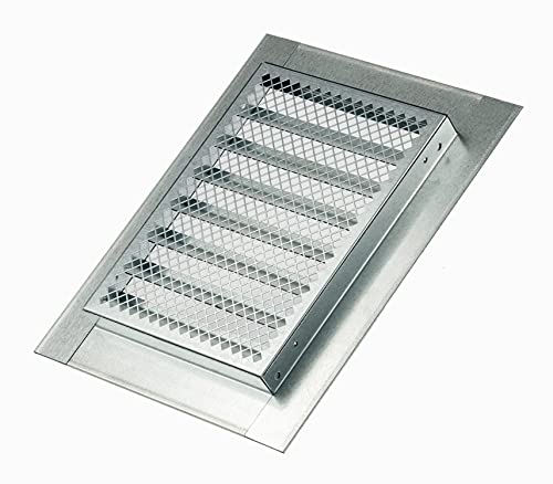 Galvanised Steel - 300x300mm / 12x12'' - Weather Protection Grille - Rectangular Ventilation Grille Exhaust Grille with Mouse Protection Mesh