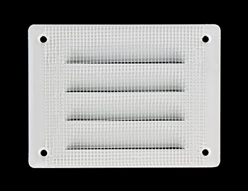 Aluminium - 140x105mm / 5.5x4 inch - Metal Air Vent Grille Cover with Insect Net - Ventilation Cover