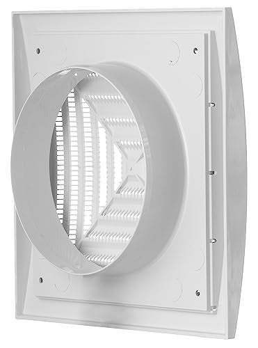 White - Ø 100mm / 4" - White Plastic Ventilation Grille with Anti Insect Net - Ceiling Vent