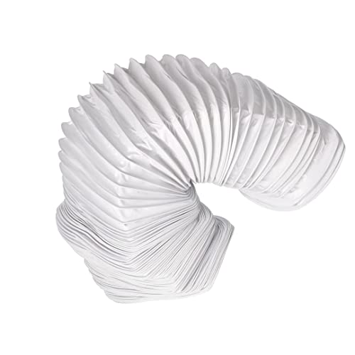 110x55mm - 1m - - Rectangular PVC Flexible Hose - White Tumble Dryer, Cooker Hood, Extractor Fan, Air Conditioner Hose