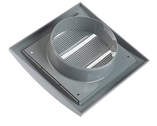 White - Ø 150mm / 6" - ventilation grille - Plastic Cowled Hooded Air Ventilation Wall Grille with Round Spigot and Automatic Shutter