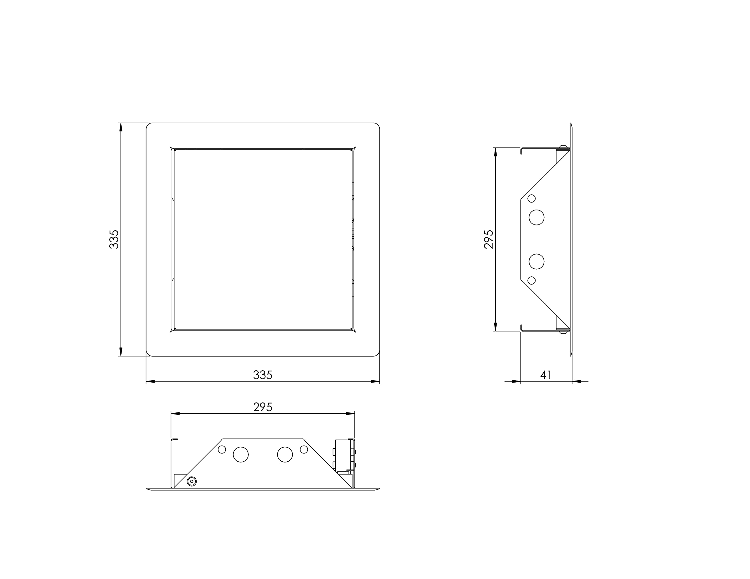 White - 20x20 cm / 8x8 inch - with "Click" system - Metal Access Panel - Access Door - Inspection Flap with / without a Key Lock for indoor use