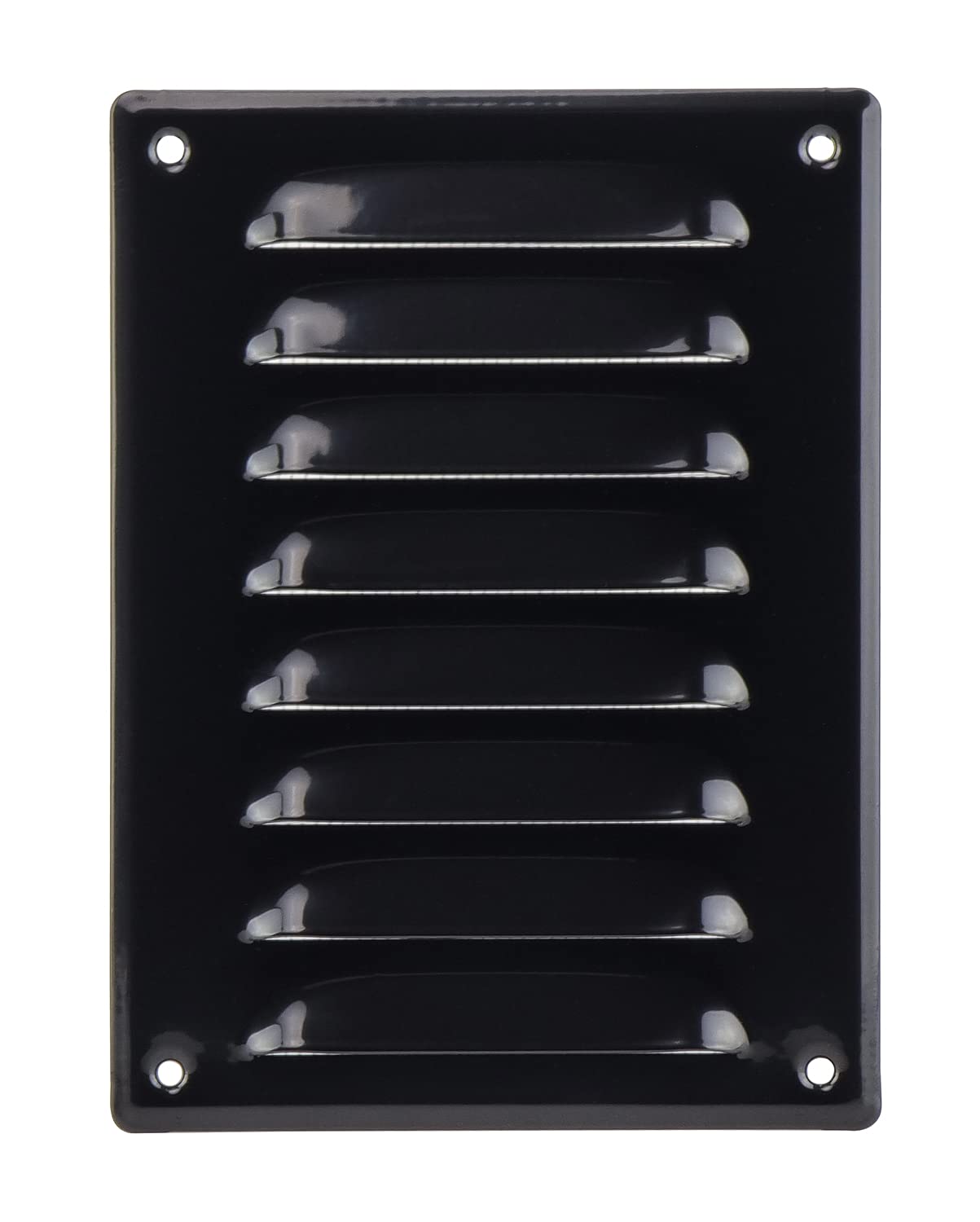 Black - 140x190mm / 5.5x7 inch - Metal Air Vent Grille Cover with Insect Net - Ventilation Cover