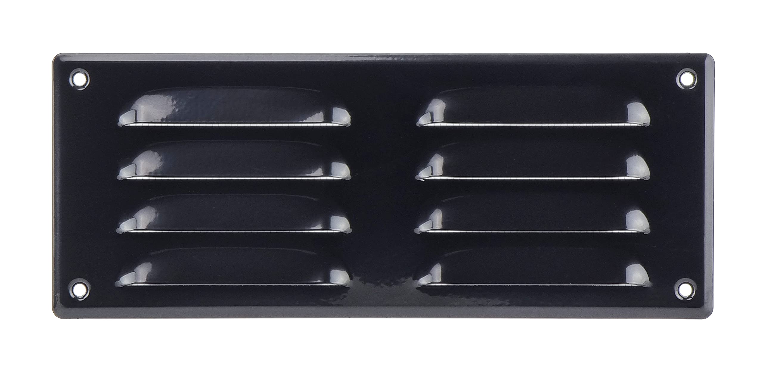 Black - 260x105mm / 10x4 inch - Metal Air Vent Grille Cover with Insect Net - Ventilation Cover