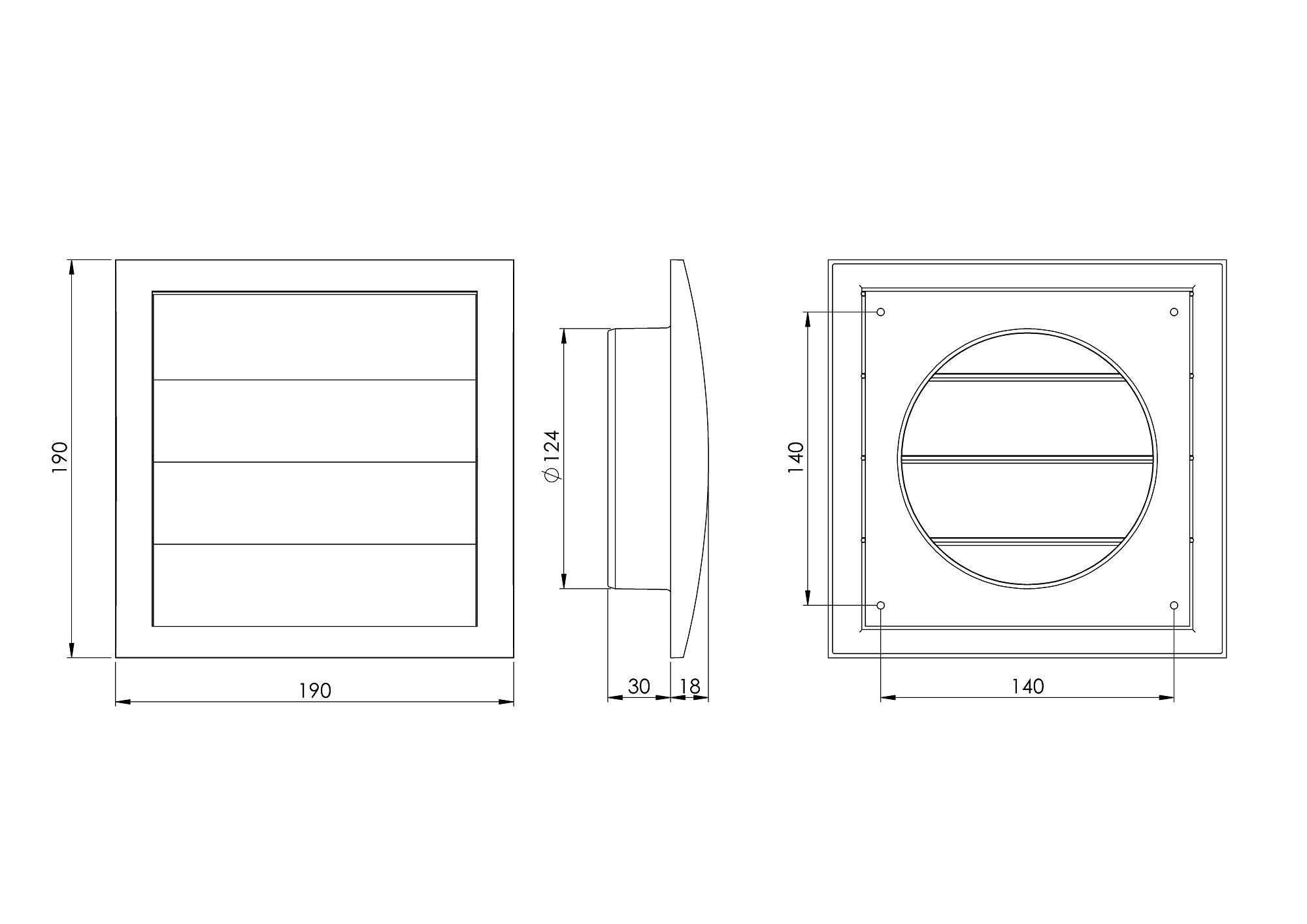 White - Ø 100mm / 4" - ventilation grille - Plastic Cowled Hooded Air Ventilation Wall Grille with Round Spigot and Automatic Shutter