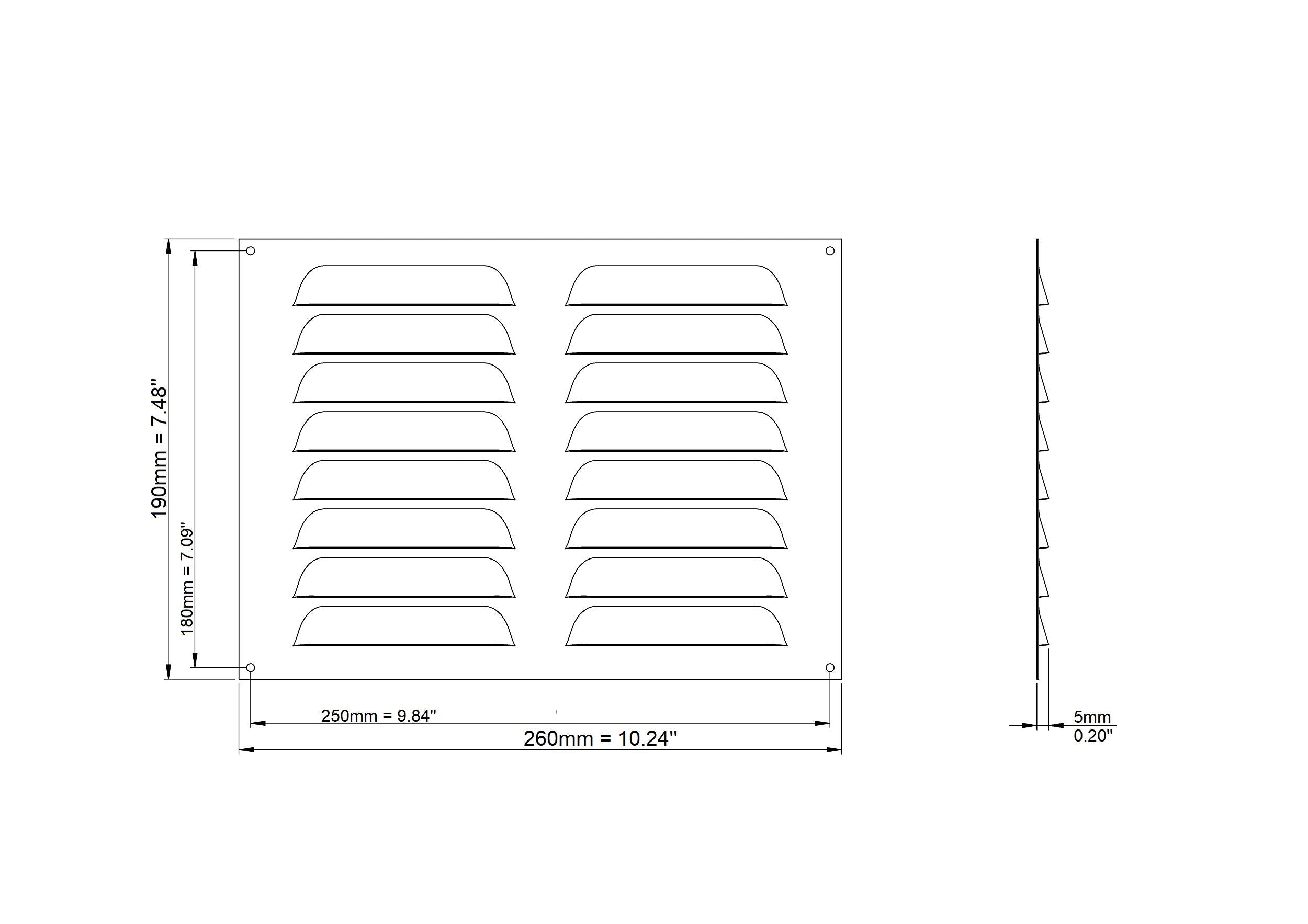 Copper - 260x280mm / 10x11 inch - Metal Air Vent Grille Cover with Insect Net - Ventilation Cover