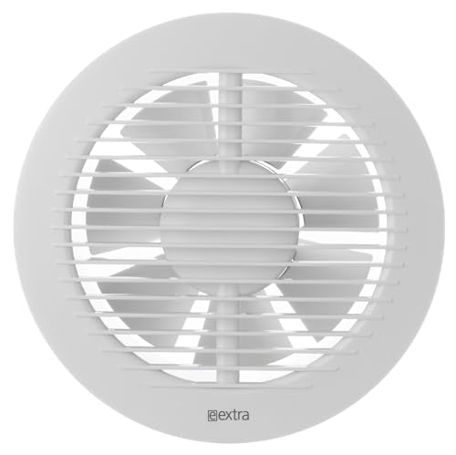 White - with Timer - Ø 150 mm / 6 inch - Round Extractor Fan for Wall or Ceiling - Ventilation for Kitchen, Bath, Toilet, Bathroom