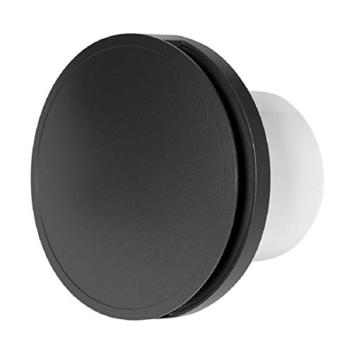 Anthracite - with Timer - Ø 125 mm / 5 inch - Decorative Round Extractor Fan for Wall or Ceiling - Ventilation for Kitchen, Bath, Toilet, Bathroom