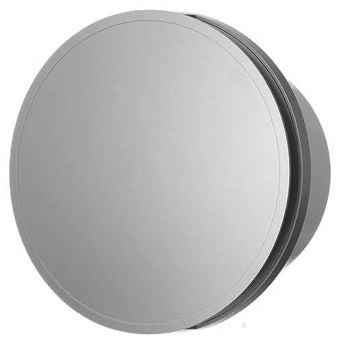 Silver - Basic - Ø 150 mm / 6 inch - Decorative Round Extractor Fan for Wall or Ceiling - Ventilation for Kitchen, Bath, Toilet, Bathroom