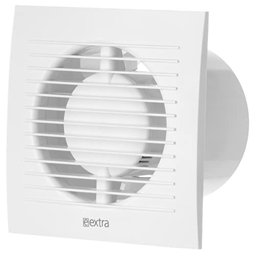 White - Ø 100 mm / 4 inch - with Timer - Extractor Fan for Bathroom or Kitchen, Ventilation Extractor for Kitchen, Toilet, Bathroom