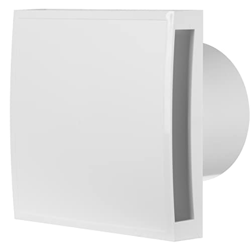 White - Basic - Ø 125 mm / 5 inch - Design Extractor Fan with Front Cover - Ventilation for Kitchen, Bath, Toilet, Bathroom