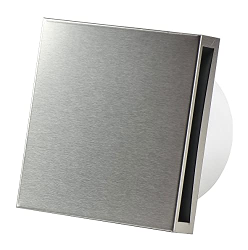 Stainless Steel - Basic - Ø 150 mm / 6 inch - Design Extractor Fan with Front Cover - Ventilation for Kitchen, Bath, Toilet, Bathroom