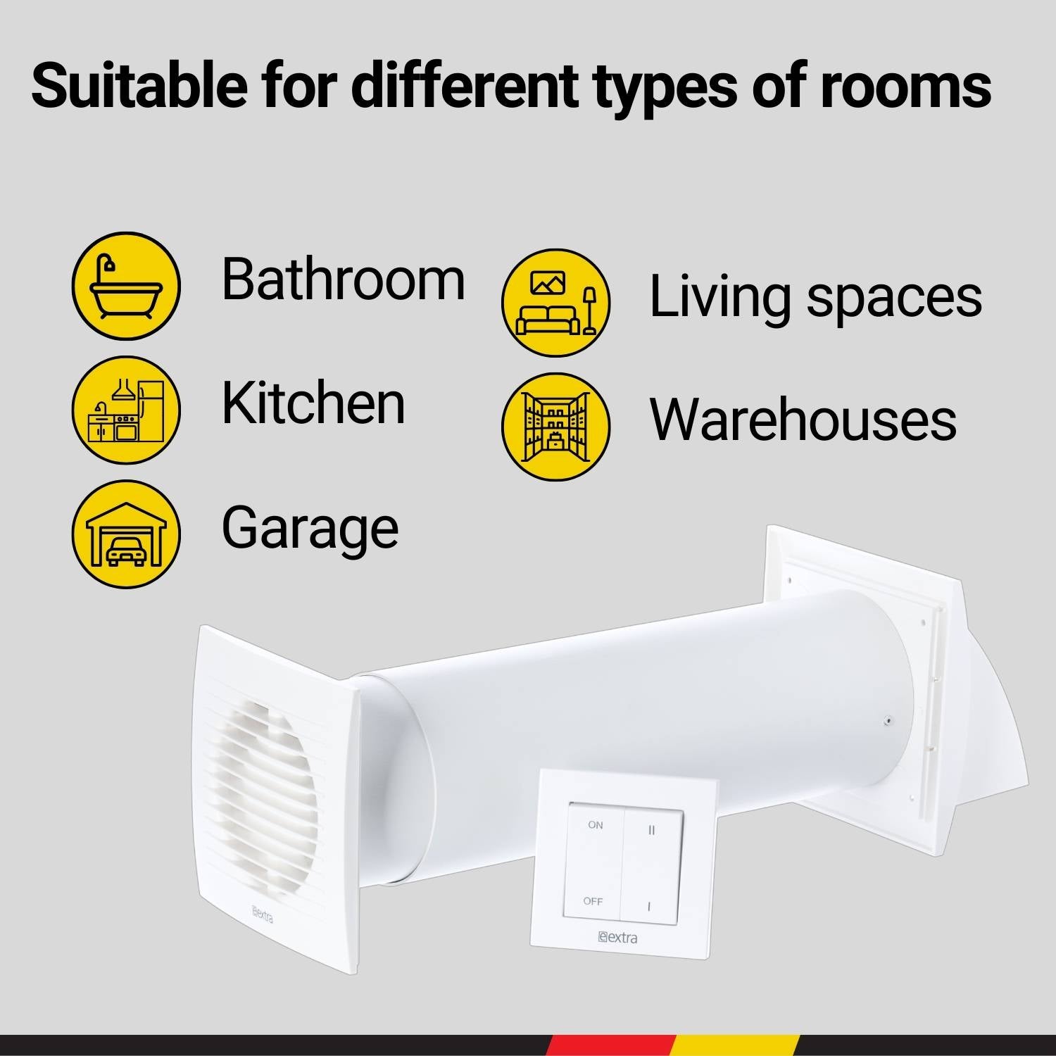 Heat recovery Ventilator - Suitable for different types of rooms