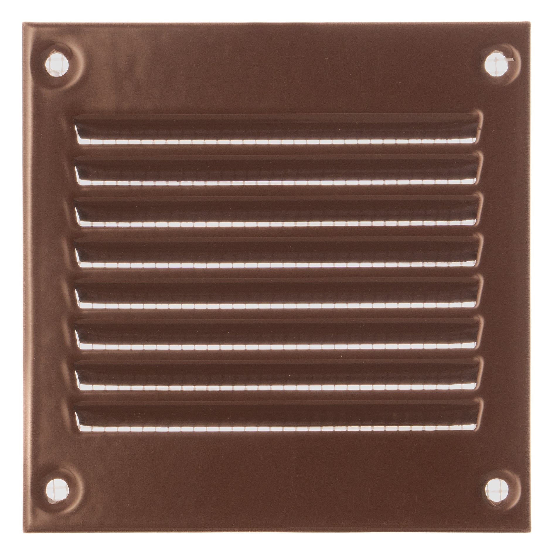 Brown Metal Air Vent Cover with Insect Mesh