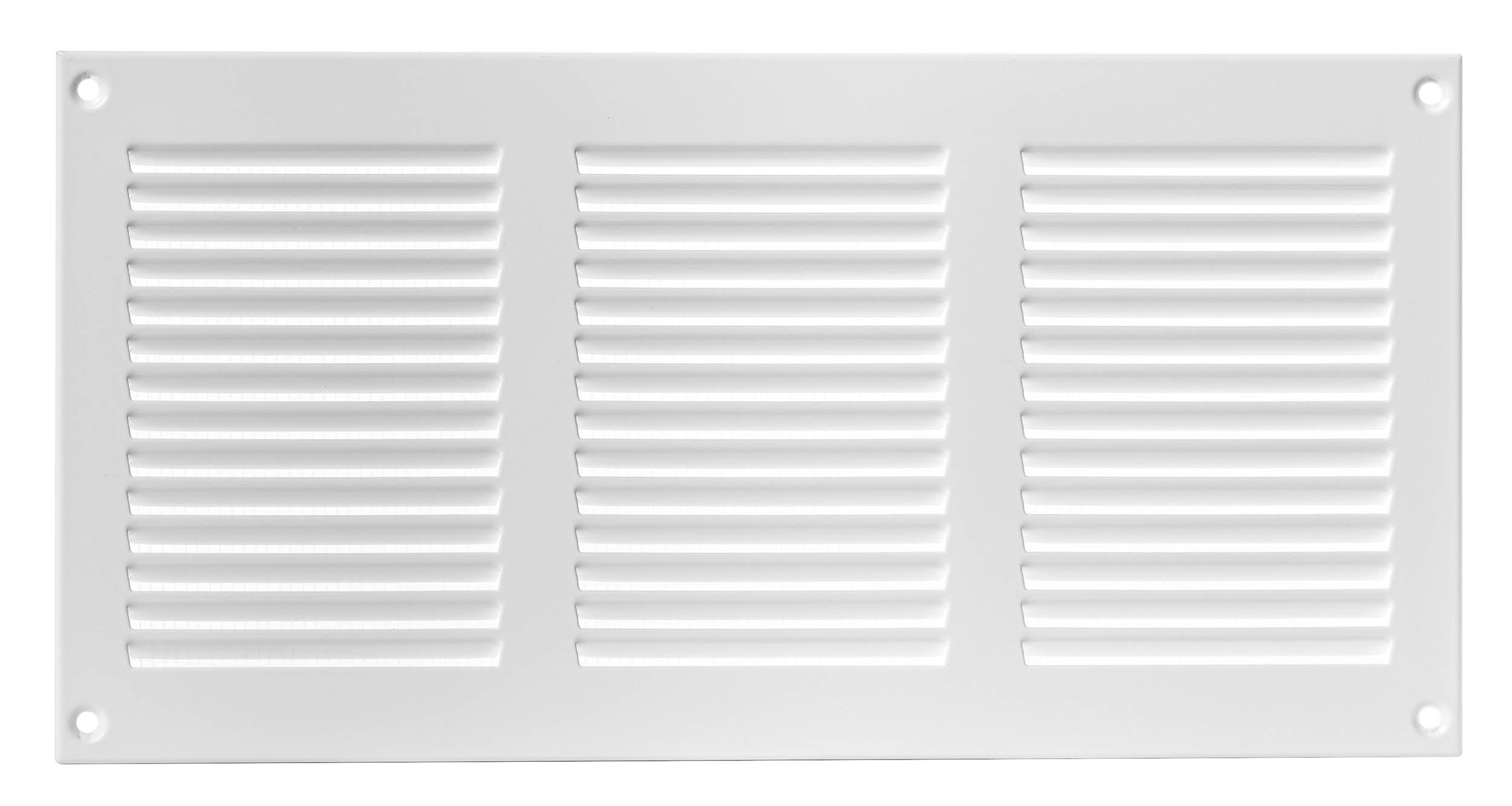 White - 300x150mm / 12x6'' - White Metal Air Vent Cover with Insect Net