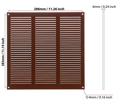 ST MR3030B - Brown Metal Air Vent Cover with Insect Mesh