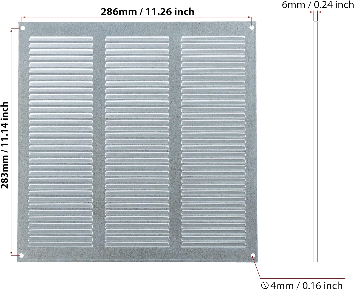 Galvanised Steel - 300x300 mm / 12x12 inch - Galvanised Steel Air Vent Cover with Insect Mesh