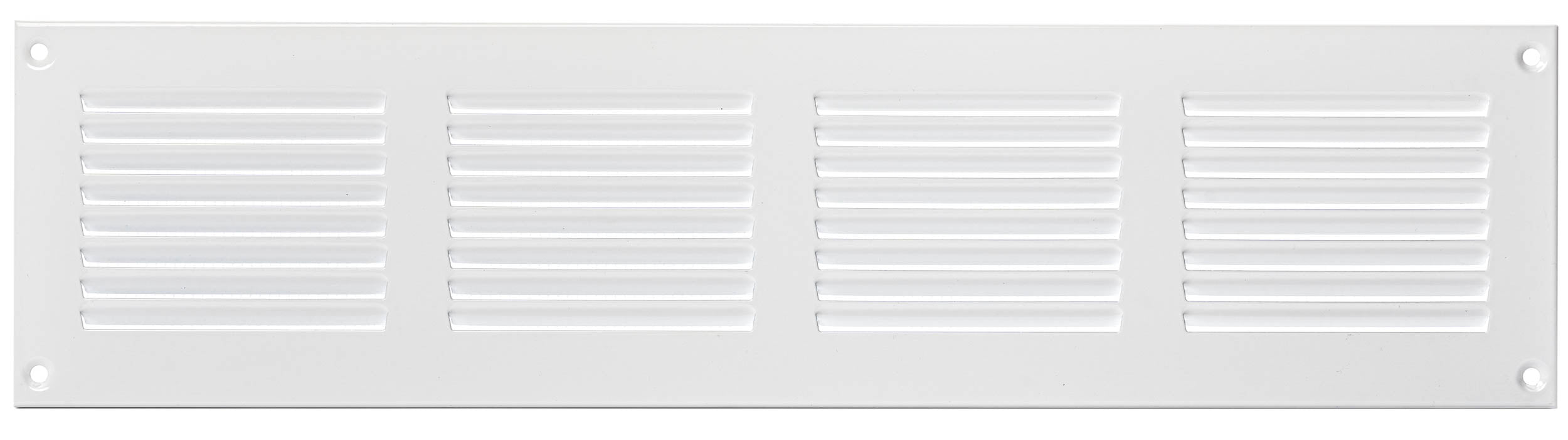 White - 400x100mm / 16x4'' - White Metal Air Vent Cover with Insect Net