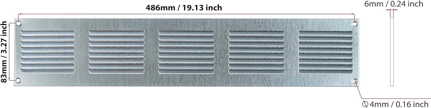 Galvanised Steel Air Vent Cover with Insect Mesh