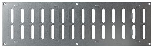 Galvanised Steel - 500x150mm / 20x6'' - Metal Adjustable Ventilation Covers - Sliding Hit and Miss Vent Grille