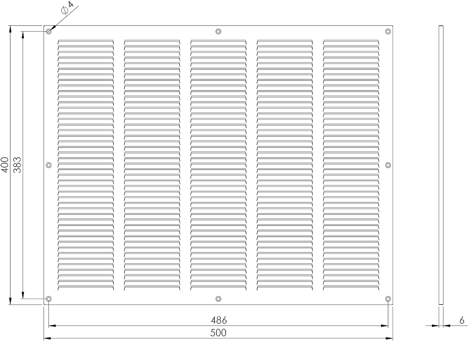 Galvanised Steel - 500x400 mm / 20x16 inch - Galvanised Steel Air Vent Cover with Insect Mesh