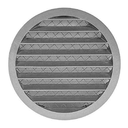 Grey - Ø 200mm / 8 inch - Weather Protection Grille - Round Ventilation Grille Exhaust Grille with Mouse Protection Mesh