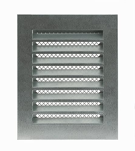 Galvanised Steel - 150x200mm / 6x8" - Weather Protection Grille - Rectangular Ventilation Grille Exhaust Grille with Mouse Protection Mesh