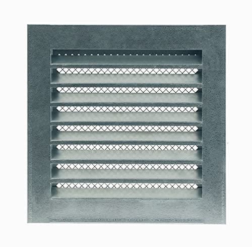 Galvanised Steel - 200x200mm / 8x8'' - Weather Protection Grille - Rectangular Ventilation Grille Exhaust Grille with Mouse Protection Mesh