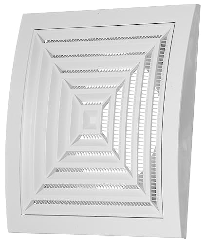 White - Ø 125mm / 5" - White Plastic Ventilation Grille with Anti Insect Net - Ceiling Vent