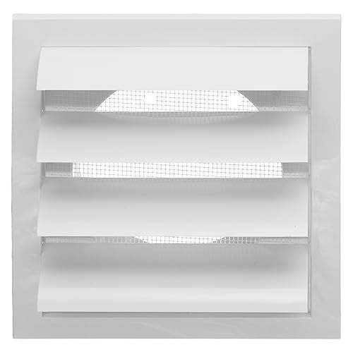 White - Ø 125mm / 5" - ventilation grille - Plastic Cowled Hooded Air Ventilation Wall Grille with Round Spigot and Automatic Shutter