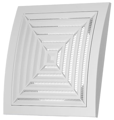 White - Ø 150mm / 6" - White Plastic Ventilation Grille with Anti Insect Net - Ceiling Vent