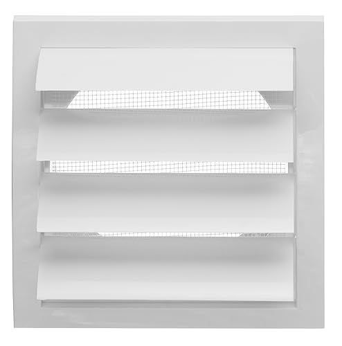 White - Ø 150mm / 6" - ventilation grille - Plastic Cowled Hooded Air Ventilation Wall Grille with Round Spigot and Automatic Shutter